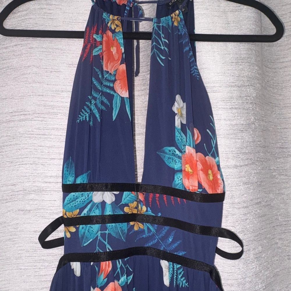 Express Floral Maxi Dress - Navy and Multicolor - Picture 2 of 9